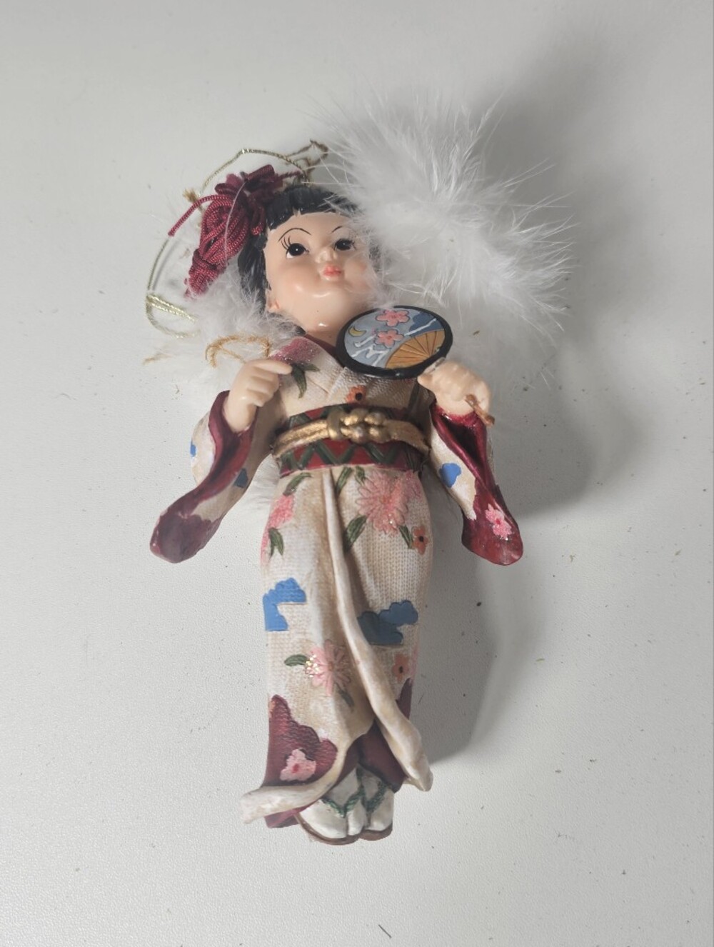 VTG Dillard's Trimming 6” Adorable ASIAN Doll Angel Ornament